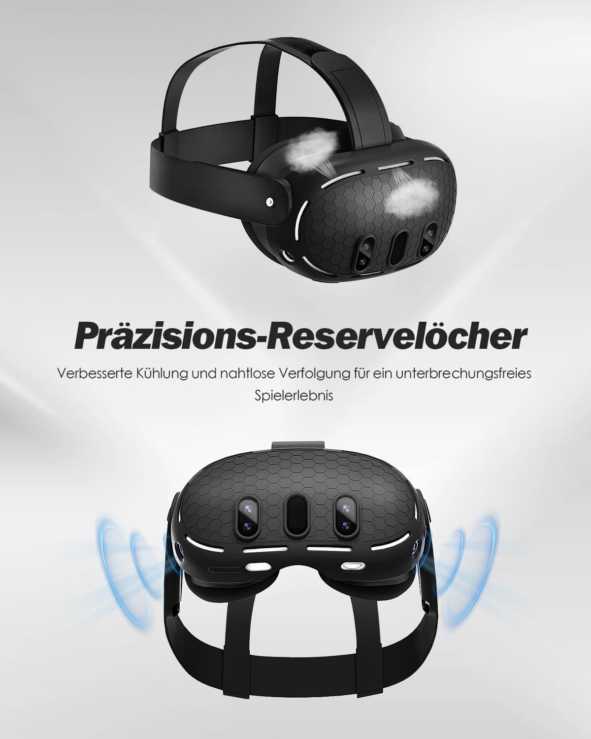 SUPERUS Head Strap & Shell Schutzhülle Kompatibel mit Meta Quest 3 Zubehör - Neuestes Alles-in-einem Silikon-Design, Verstellbarer Leichter Elite Strap Ersatz für Meta/Oculus Quest 3
