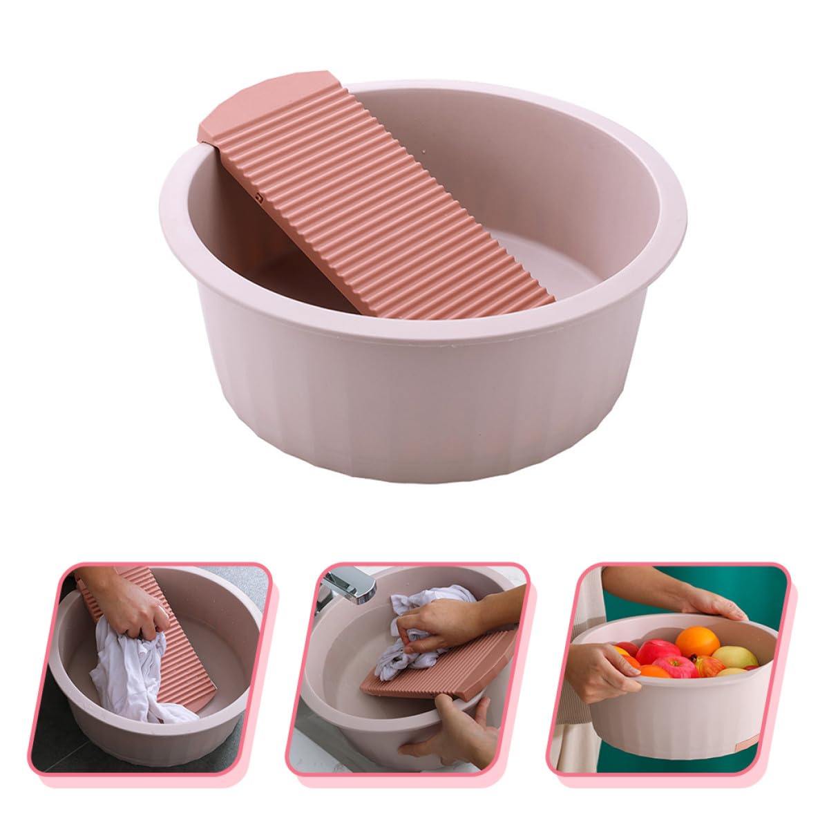 Bacinella Lavabo per ASSE per Lavare i Panni, Vaschetta Compatta in Plastica Spessa, Lavabo da Campeggio Multiuso per Casa, Picnic e Viaggi, Contenitore Stabile per Lavaggio Mani,
