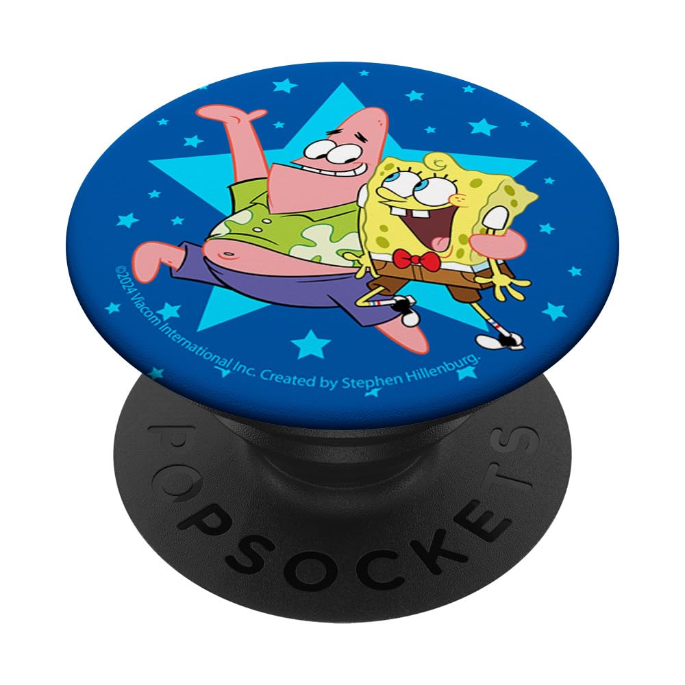 The Patrick Star Show Patrick & SpongeBob Best Buds PopSockets Swappable PopGrip, Black