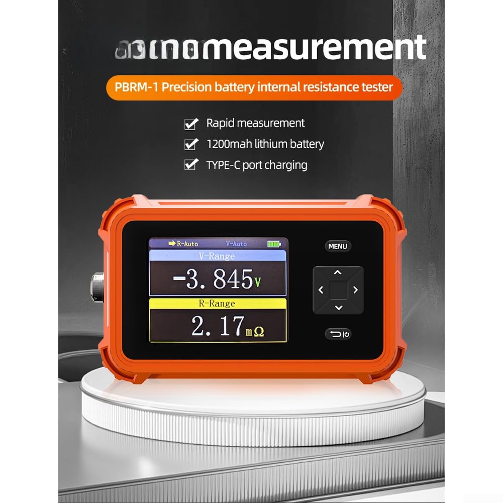Testeur de résistance interne pour batterie, 0-100Ω et ± 110 V CC avec écran TFT de 2,8", rechargeable de type C pour cellules au lithium