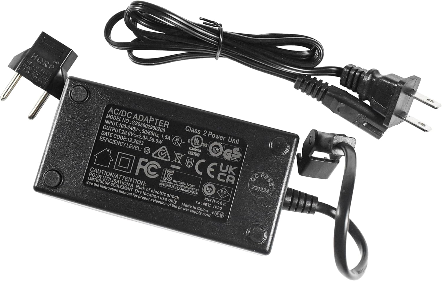 Amazon.com: HQRP 29V 2A 2-pin AC Adapter with Extension Cord fits