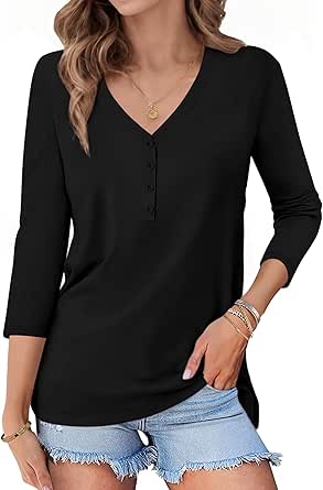 うさ子　３点 Three Quarter Sleeve Tee Shirts For Women TAOHUADAO Womens
