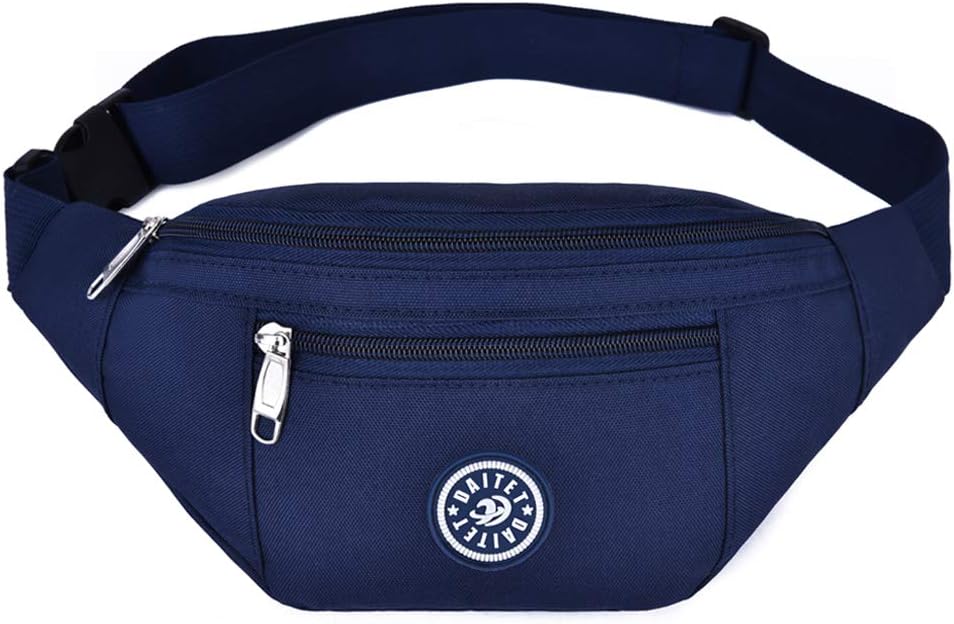 DAITET Fanny Pack for Men, Women, Kids, Outdoors, Workout Waist Bag Adjustable Belt, Waterproof Travel Bag, Running Bag fit for iPhone Samsung (Black) : Sports & Outdoors