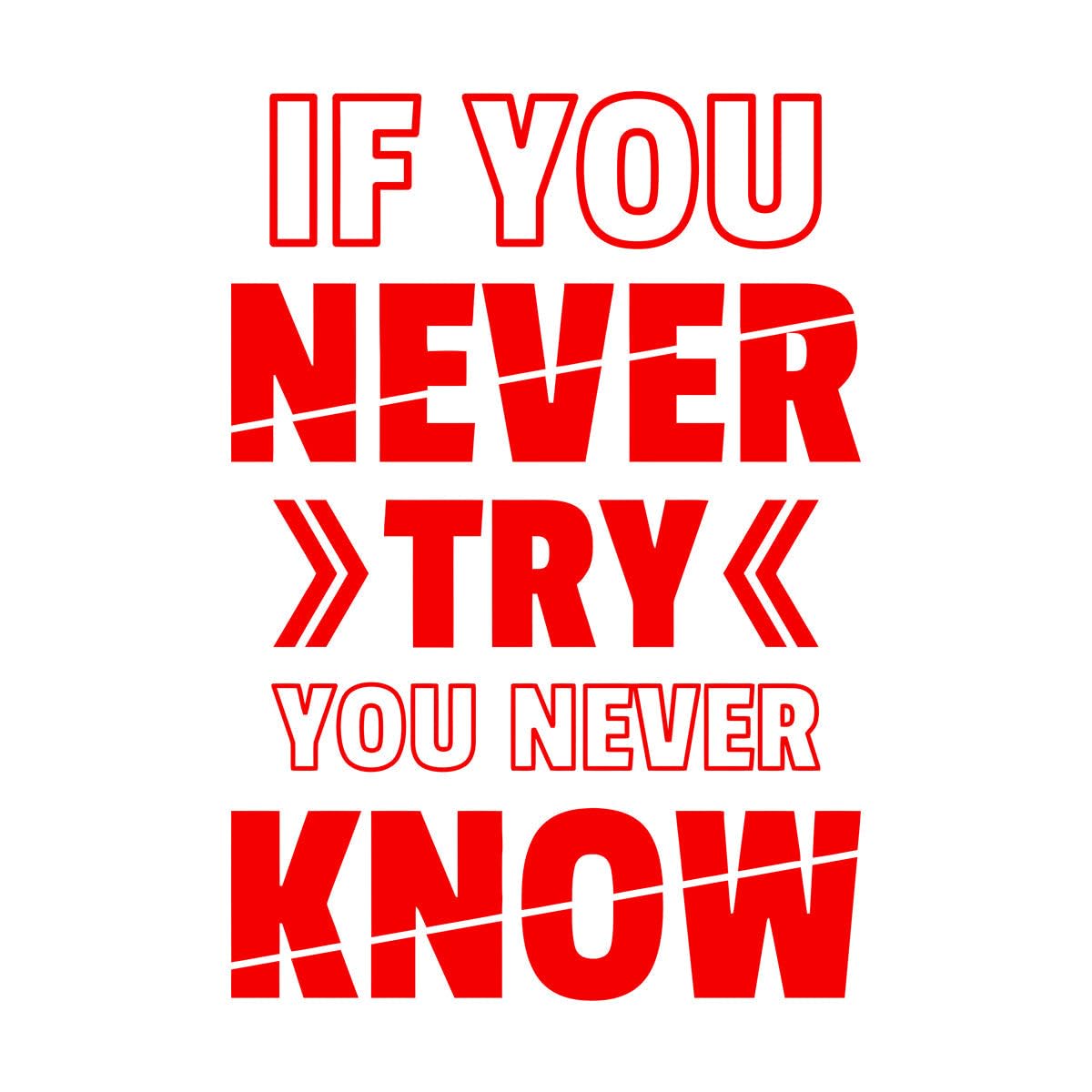 Wall Decals Paster Paper If You Don't Try You'll Never Know 50.4x72.8cm Wall beautification Red