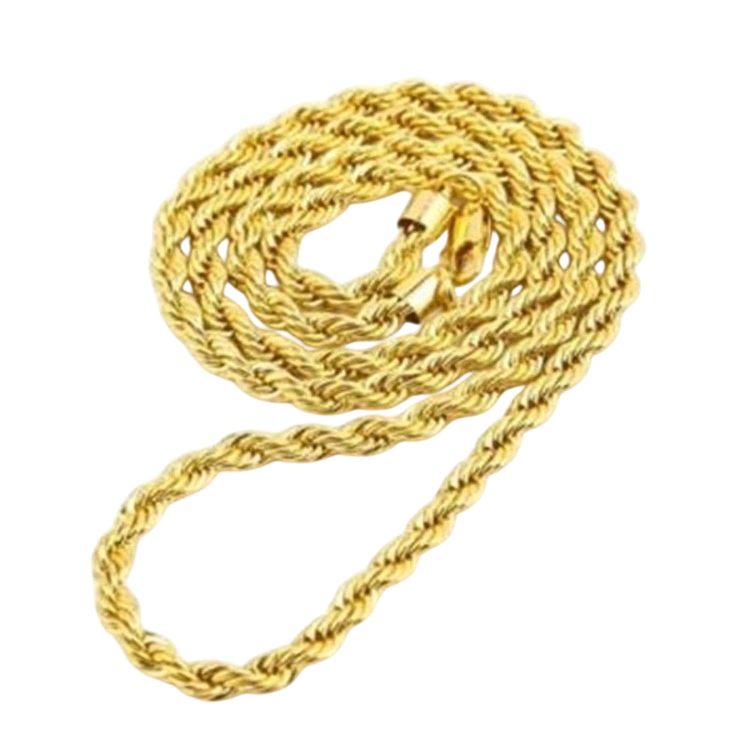 Men's Rope Link Chain for Man Stylish Gold Necklace for men Waterproof Hypoallergenic Stainless Steel Anti Tarnish Waterproof Rust Resistant, Jewellery for mens Gifts for Boys -48-image-45