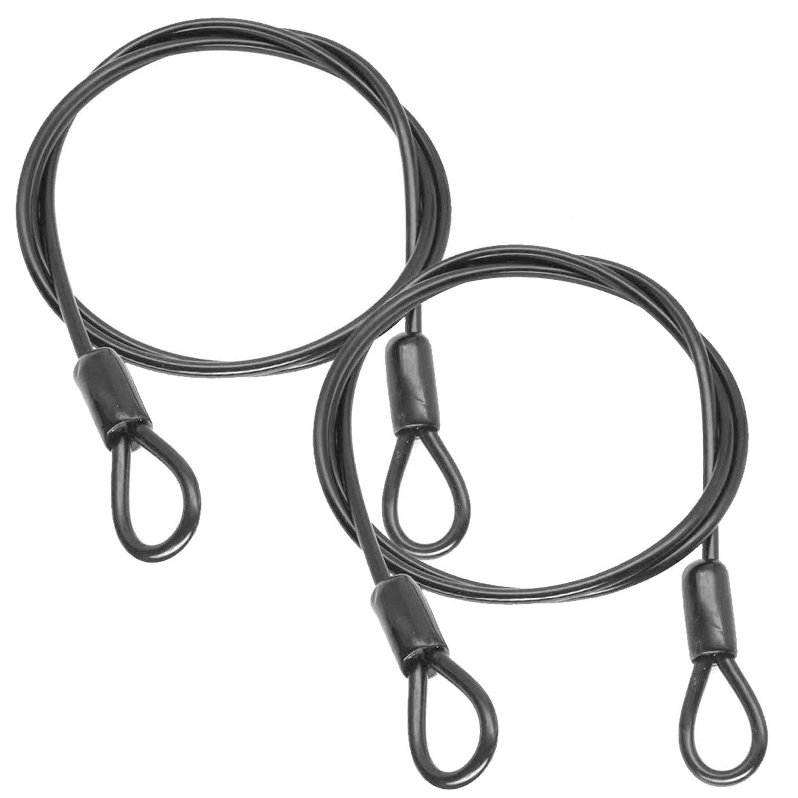Cavo D'Acciaio Con Occhielli Da 1 Metro E 3 Mm – 2 Pezzi, Rivestito In Plastica Per Bicicletta, Moto E Lucchetti, Antiruggine E Resistente Al Taglio