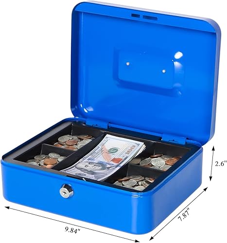 Vista 82 de Jssmst - Caja de dinero pequeña con bandeja, caja con bloqueo, Negro L