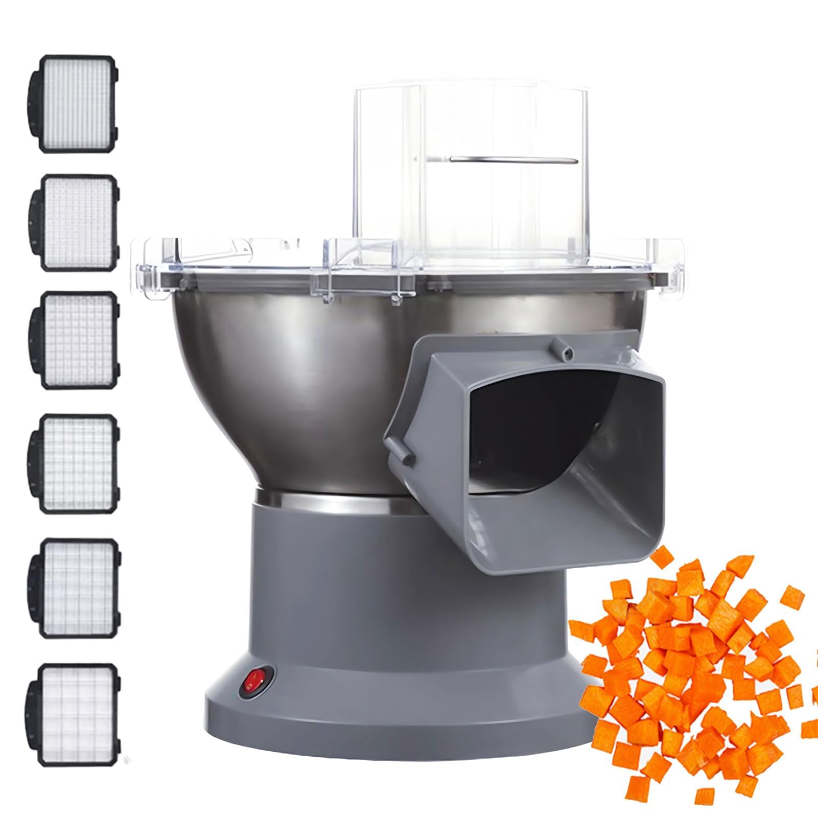 Eoweiot Commercial Vegetable Chopper - Electric Food Cutting Machine, Multifunctional Slicer for Onion, Garlic, Carrot, Potato (6blades)