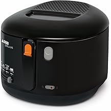 Tefal Simply One Elektrische Fritteuse, XL Fassungsvermögen für bis zu 1,2 kg Pommes, exklusives Kühlwandsystem, spülmaschinenfeste Teile, Sichtfenster, einstellbares Thermostat, schwarz, FF1608