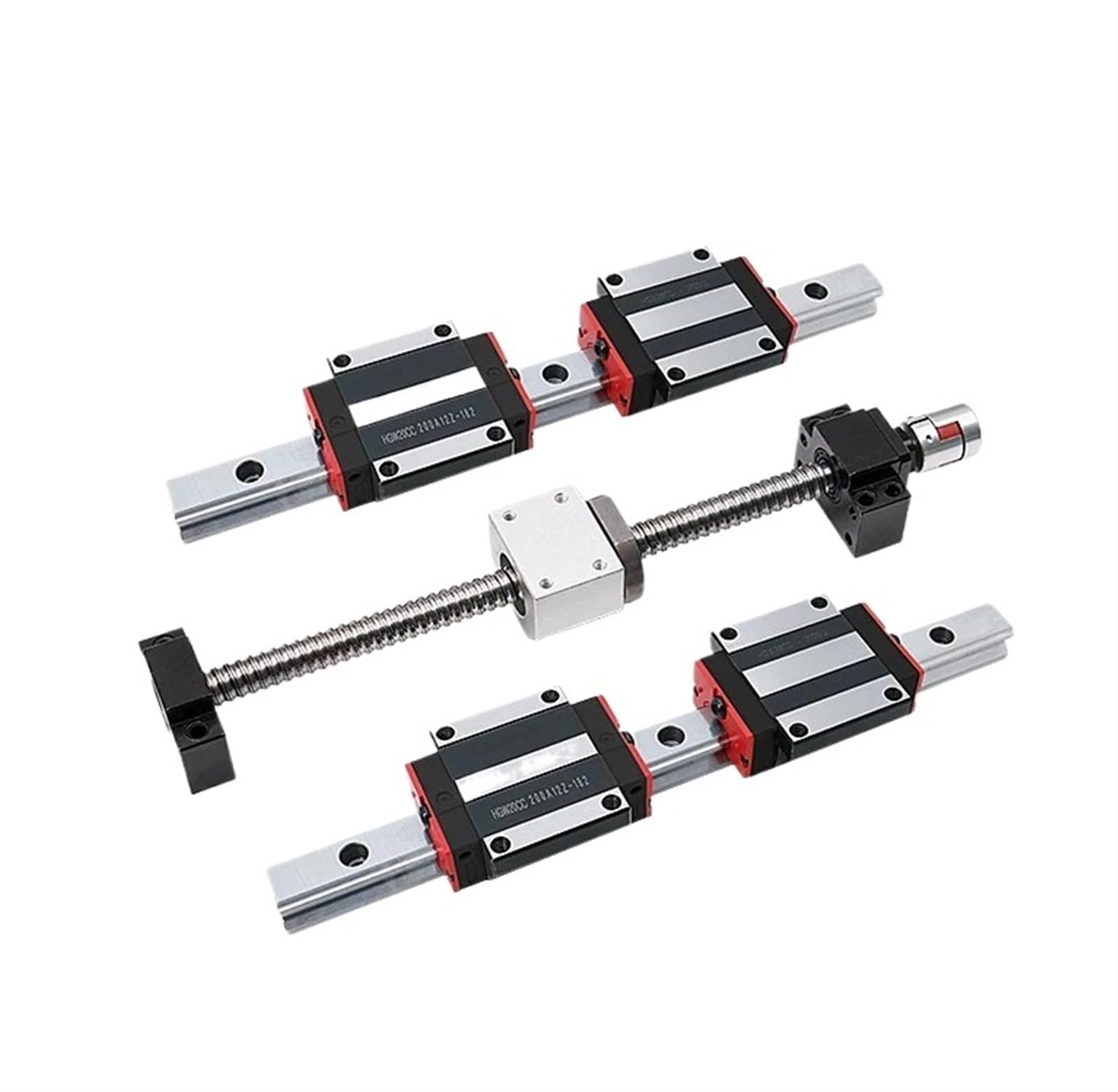 Metal Ball Screw nut 2 Linear Guide Rails 15mm HGR15 HGW15CC +1 SFU1605 Ball Screw Nut Housing Any Length+ Support BK/BF12+couplers for CNC(300mm)