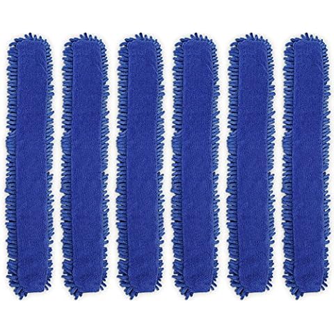 CleanAide Dual-Sided Chenille and Terry Microfiber Duster Covers, Fits Flex Dusters, Machine Washable, Chemical-Free Cleaning, Traps Dirt &Dust, Safe for Electronics, Home, and Vehicles, 6-Pack Cover