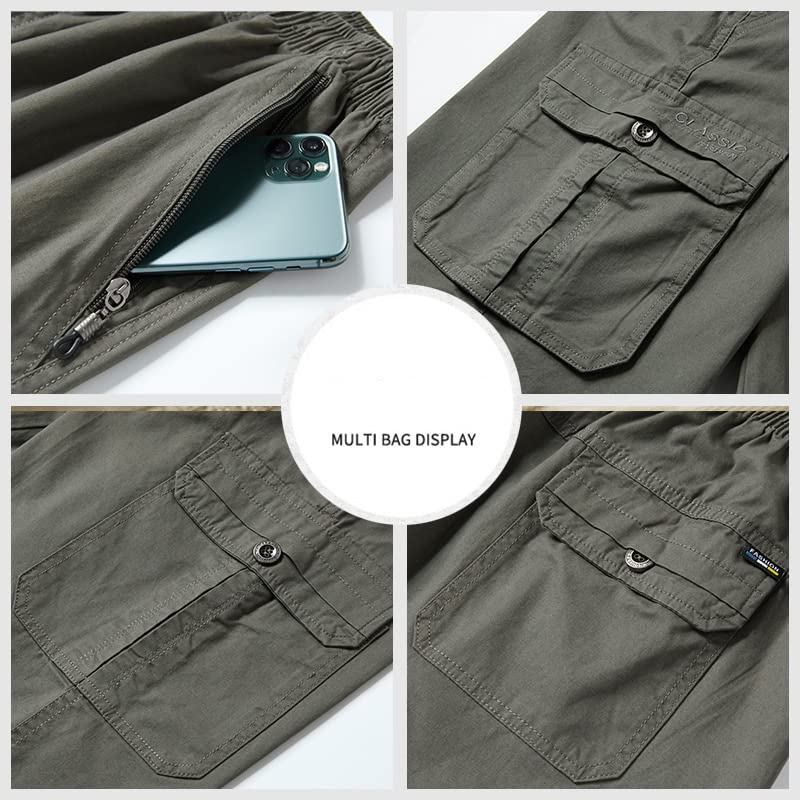 Short cargo en coton RLKHXBS pour homme, bermuda multi-poches décontracté d'été