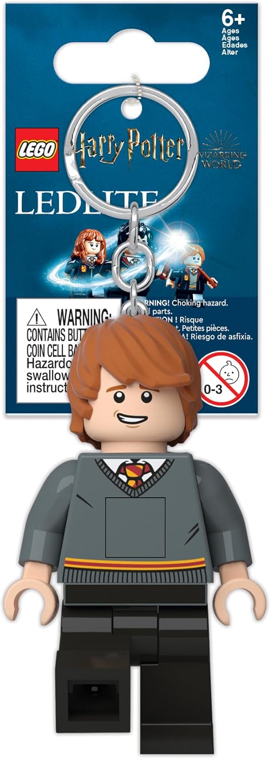 LEGO Harry Potter Keychain Light - Ron Weasley (KE200), Extra-Large 3 Inch Tall, Bag Charm
