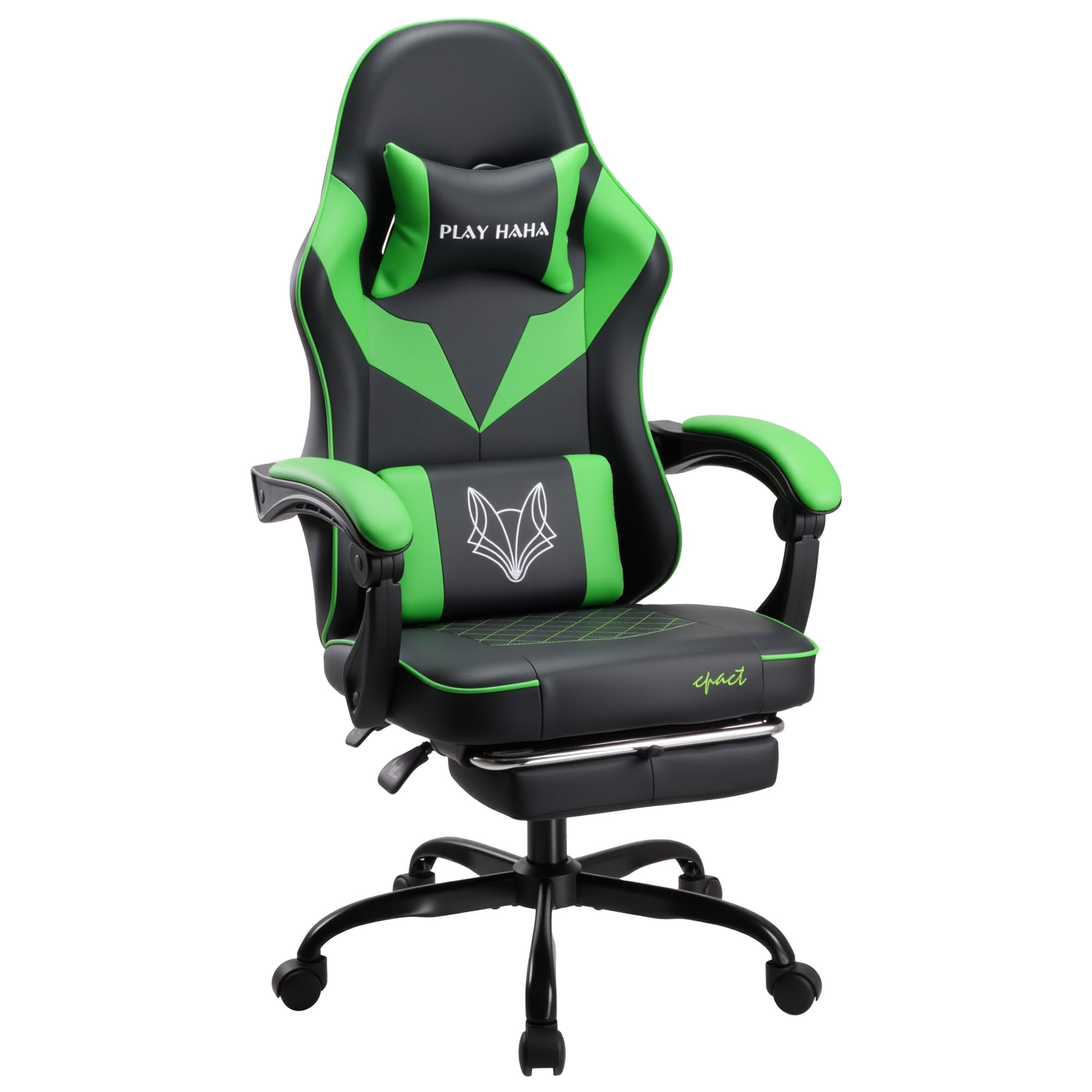 play haha Gaming Chair Ergonomic Gaming Chair with High-Density Foam & Breathable PU Leather 135-Degree Recline, Enhanced Lumbar & Leg Support,360° Swivel,150kg Capacity Desk Chair — image 1