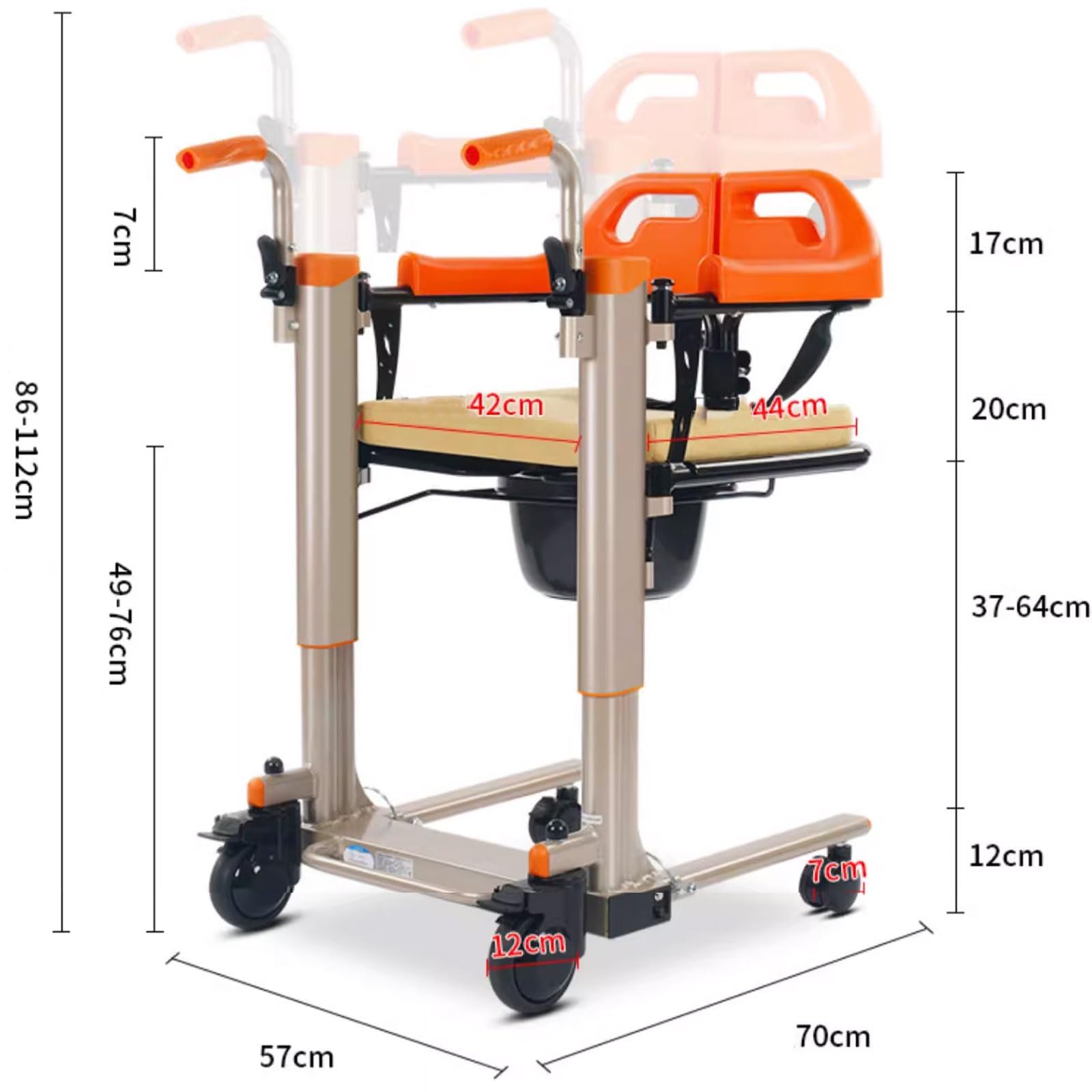 Elevador de Sillas de Ruedas for El Hogar, Grúa For Elevación y Traslado de Pacientes, Silla de Ruedas Elevadora de Enfermería, Carga Máxima: 120 Kg/260 Libras ( Size : Hydraulic-aluminum alloy-A )