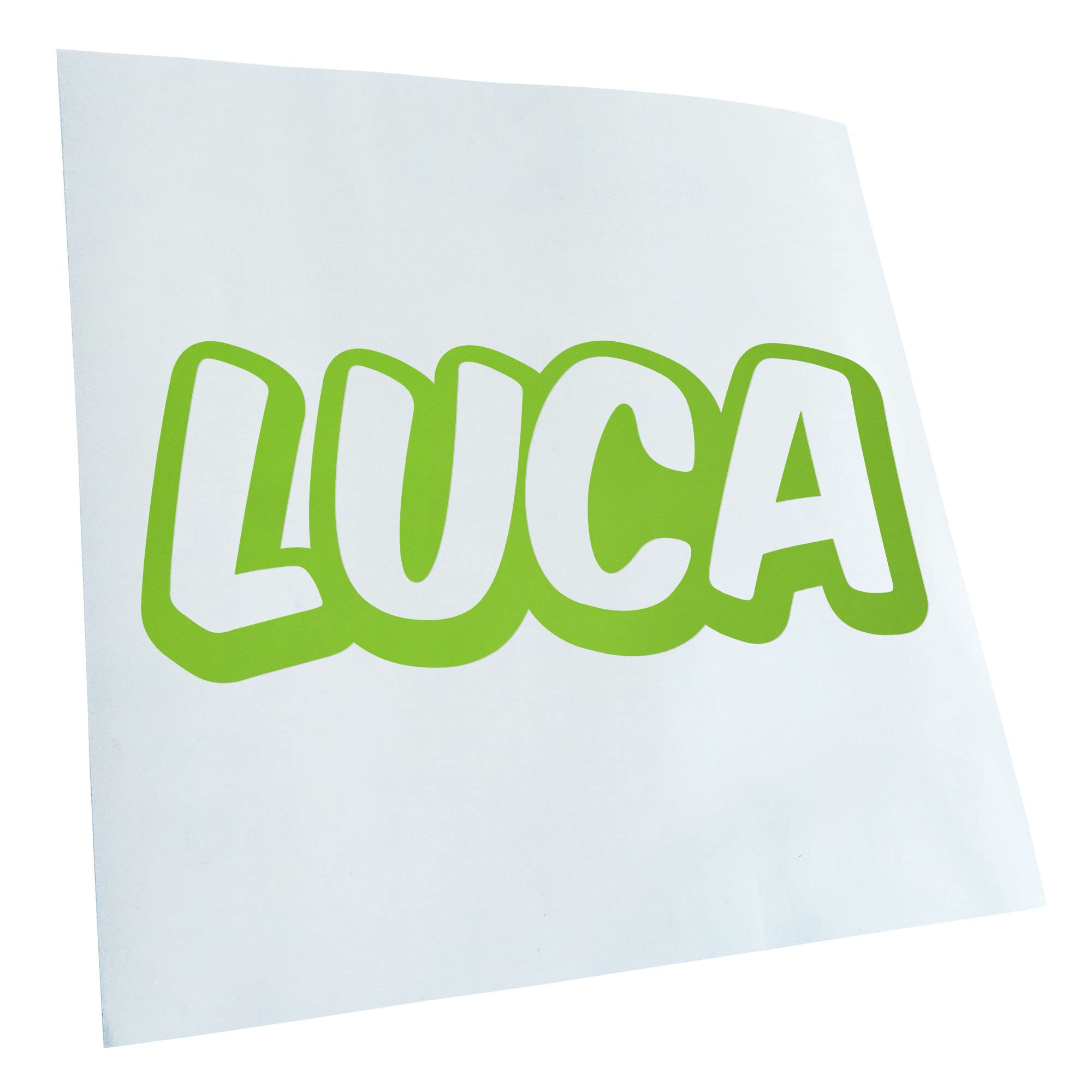 Kiwistar Luca First Name Boys Sticker 25 Colours Neon Matt