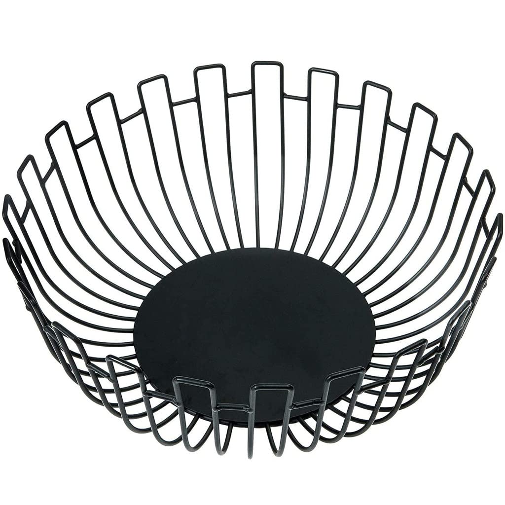 Kosz Owoców Metalowa miska owocowa, stabilny koszyk owocowy miska warzyw, kreatywne danie owocowe do stołowego centralnego do salonu, spiżarnia Kosze Owoców Kuchnie(Black)
