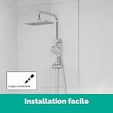 hansgrohe colonne de douche économie d'eau Vernis Shape (EcoSmart), avec mitigeur thermostatique de baignoire, douche de tête 230 x 170 mm avec 1 jet, chromé, 26098000 - 6