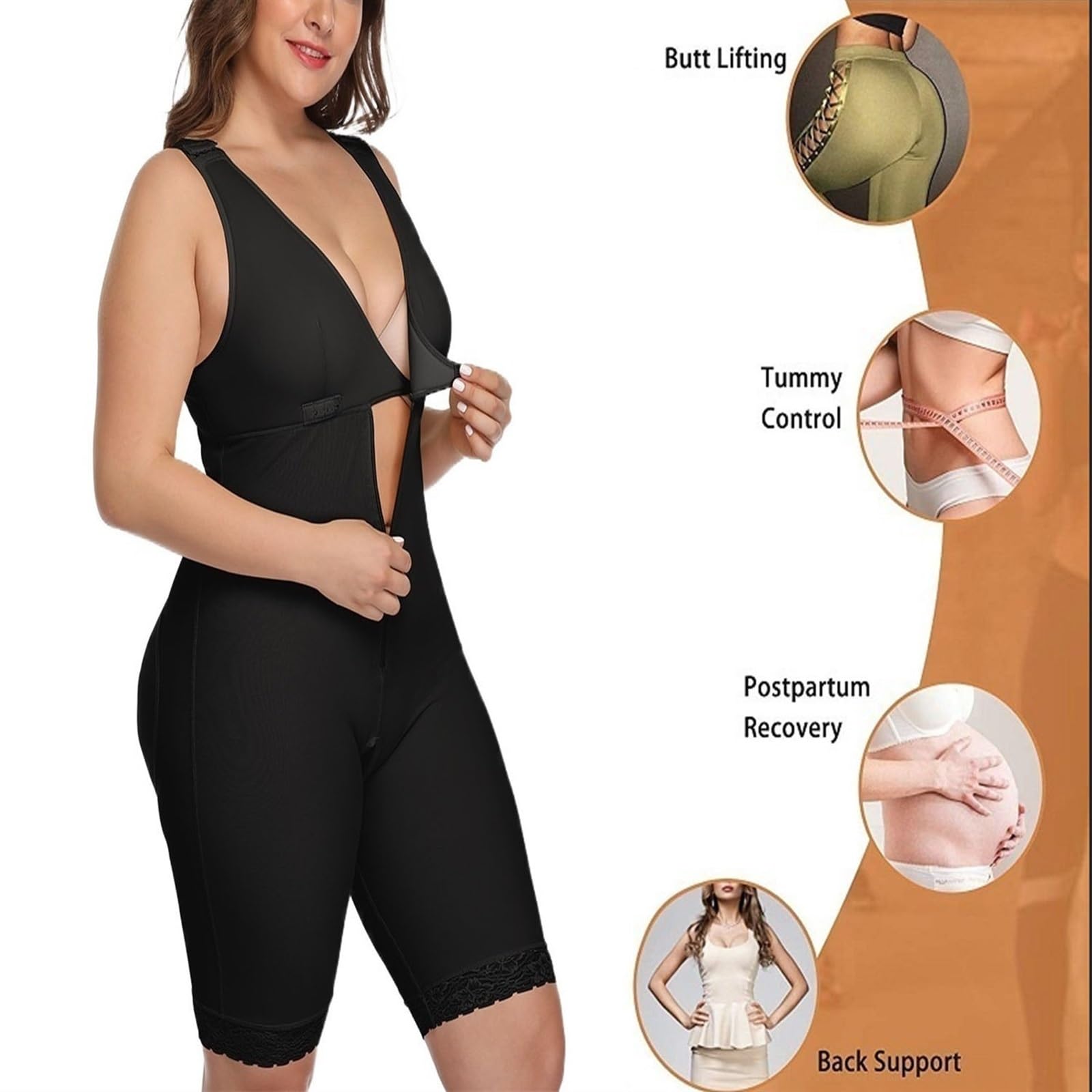 MMRTDJDR Etap 2 Kolumbijska bielizna modelująca dla kobiet Body wyszczuplają talię Body pooperacyjne Ubranie uciskowe