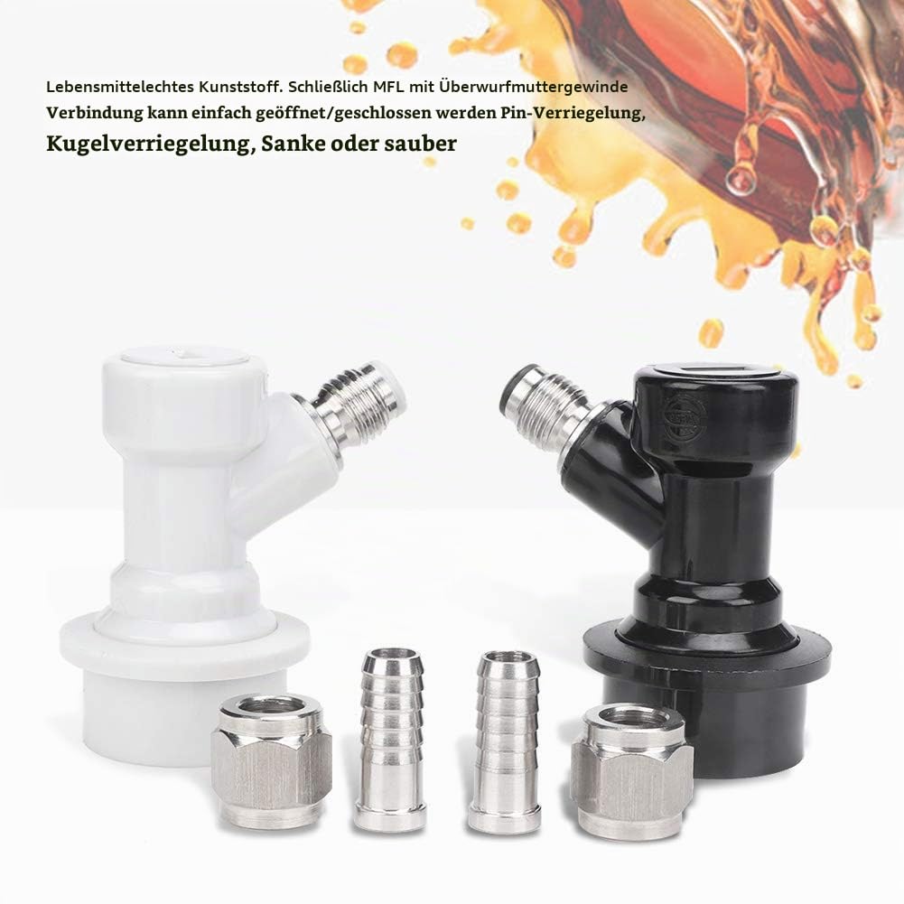 4 STÜCKE Gewinde Ball Lock Fass Armaturen Mit Schlauchschellen Kunststoffverbinder Mit Adapterklemme MEHRWEG VERPAKUNG