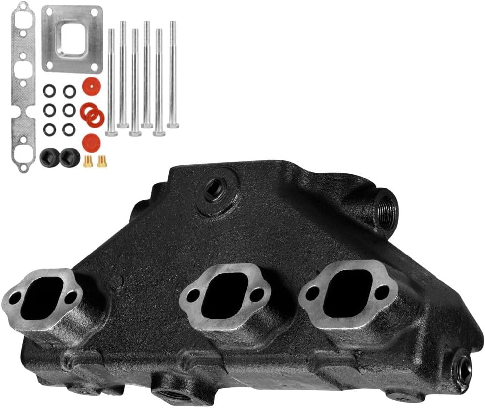Mercruiser Dry Joint Exhaust Manifold with Gaskets & Bolts - Replaces 864612T02 - For 2002 and Newer 4.3L V6 Engines., Dry Joint Cast Iron Manifold by FASWORX