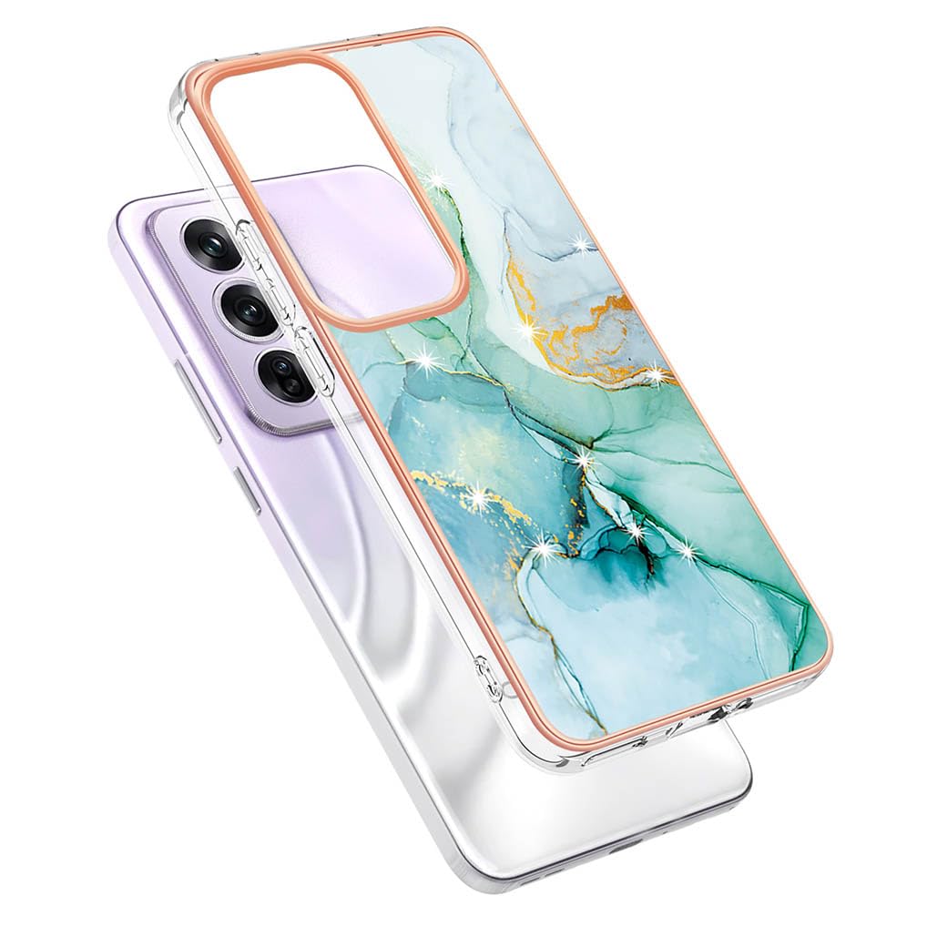 SEAHAI Hülle Für Oppo Reno 12 5G – Ultradünne Glasrückseite & Stoßschutz | Farbverlauf, Jugend Grün