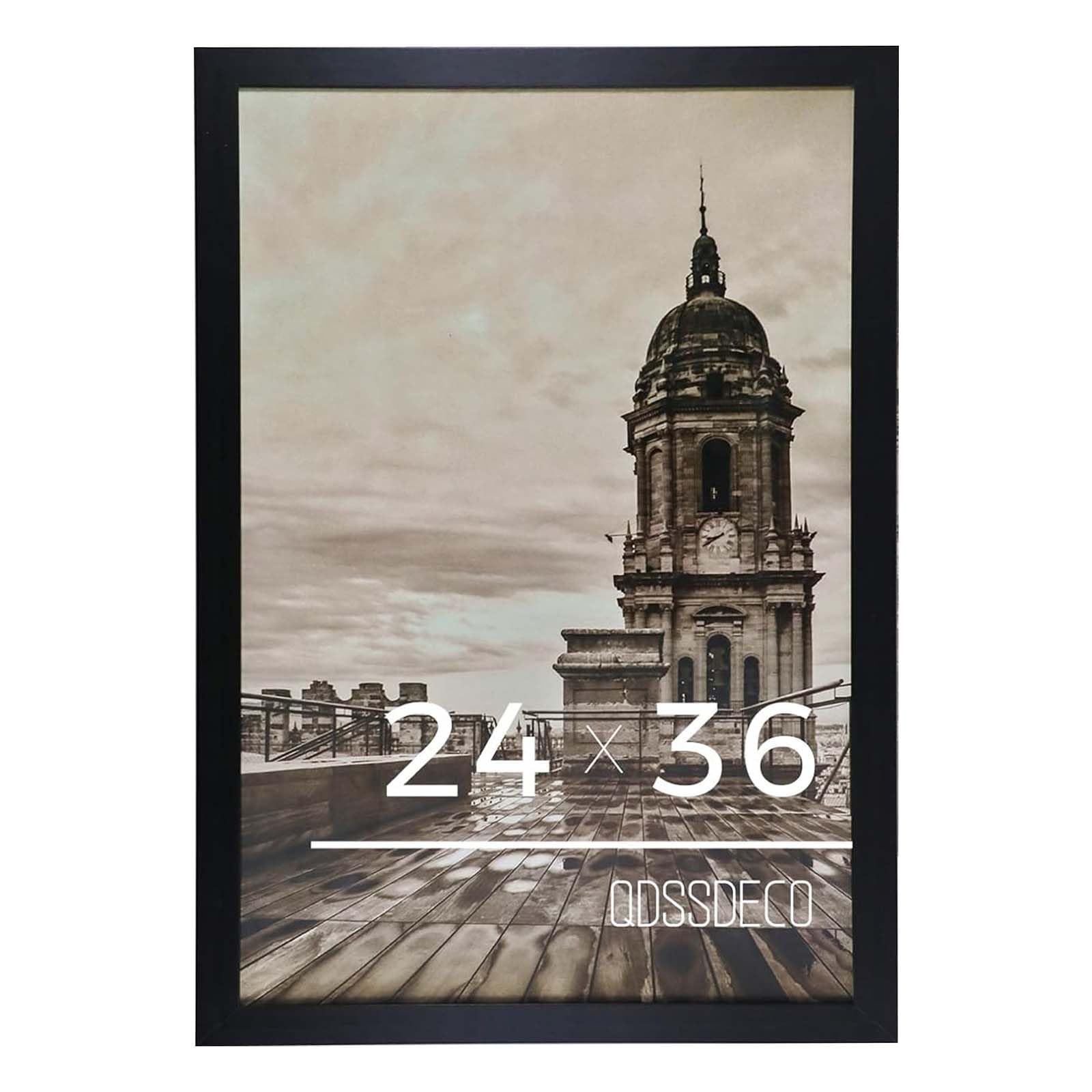 Photo 1 of **** AS IS ALL SALES FINAL  NO RETURNS **QDSSDECO 24x36 Poster Frame Black Wood Frame with Plexiglass Horizontal and Vertical Formats Hanging on the Wall Display Picture, Set of 1