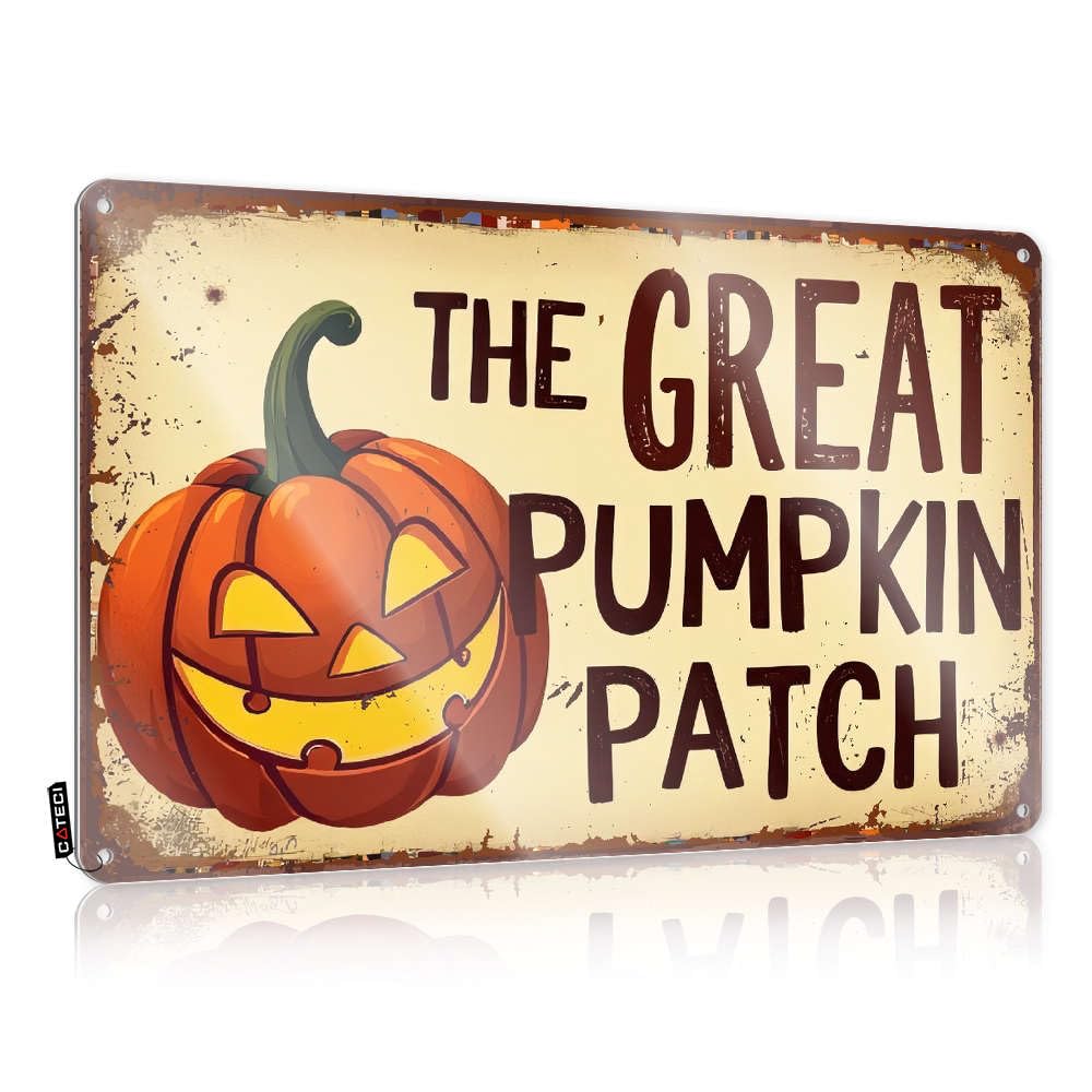 Tin Metal Decor The Great Pumpkin Patch Sign Tin Sign Funny Patio Signs Tin Sign Metal(30X40CM)