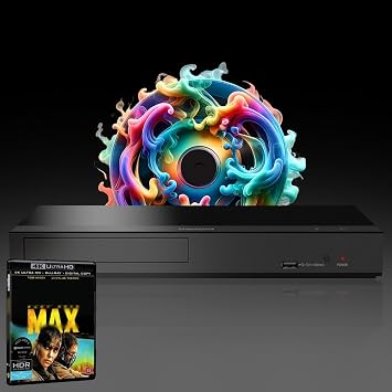 Blu-ray Player Compatible with Panasonic DP-UB450 MultiRegion for DVD Blu-ray Region B - DVD Regions 1-8 - Bundle Including M4d M4x Fu. Ro. 4K UHD Disc