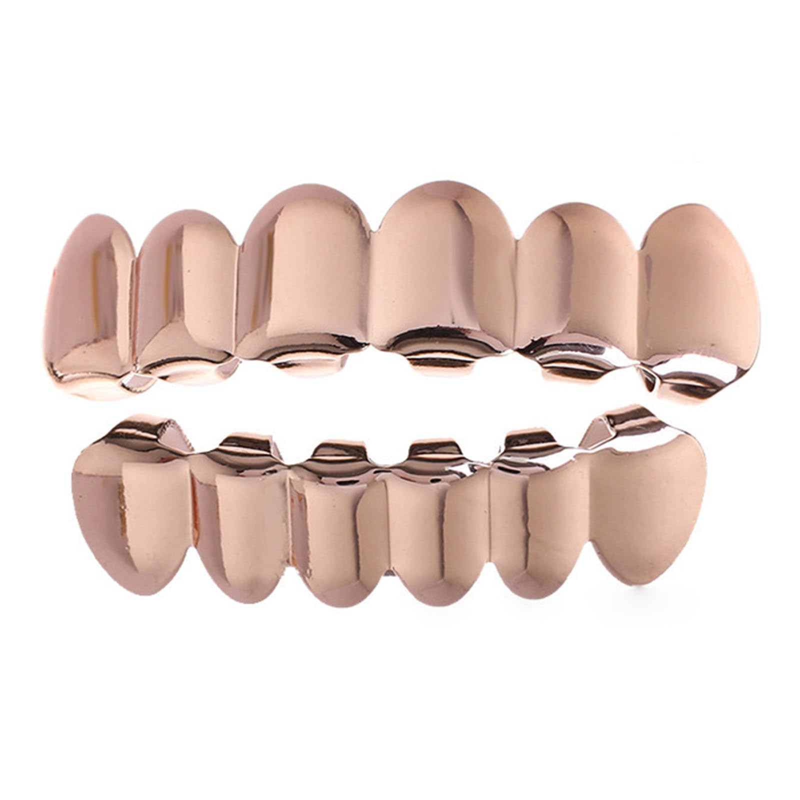 CRFFZ Removable Coppers Mouth Grillzs for Hip Hop Enthusiasts Top and Bottom Dentals Grills Unisex Party Teeth Accessories Hip Hop Grillzs