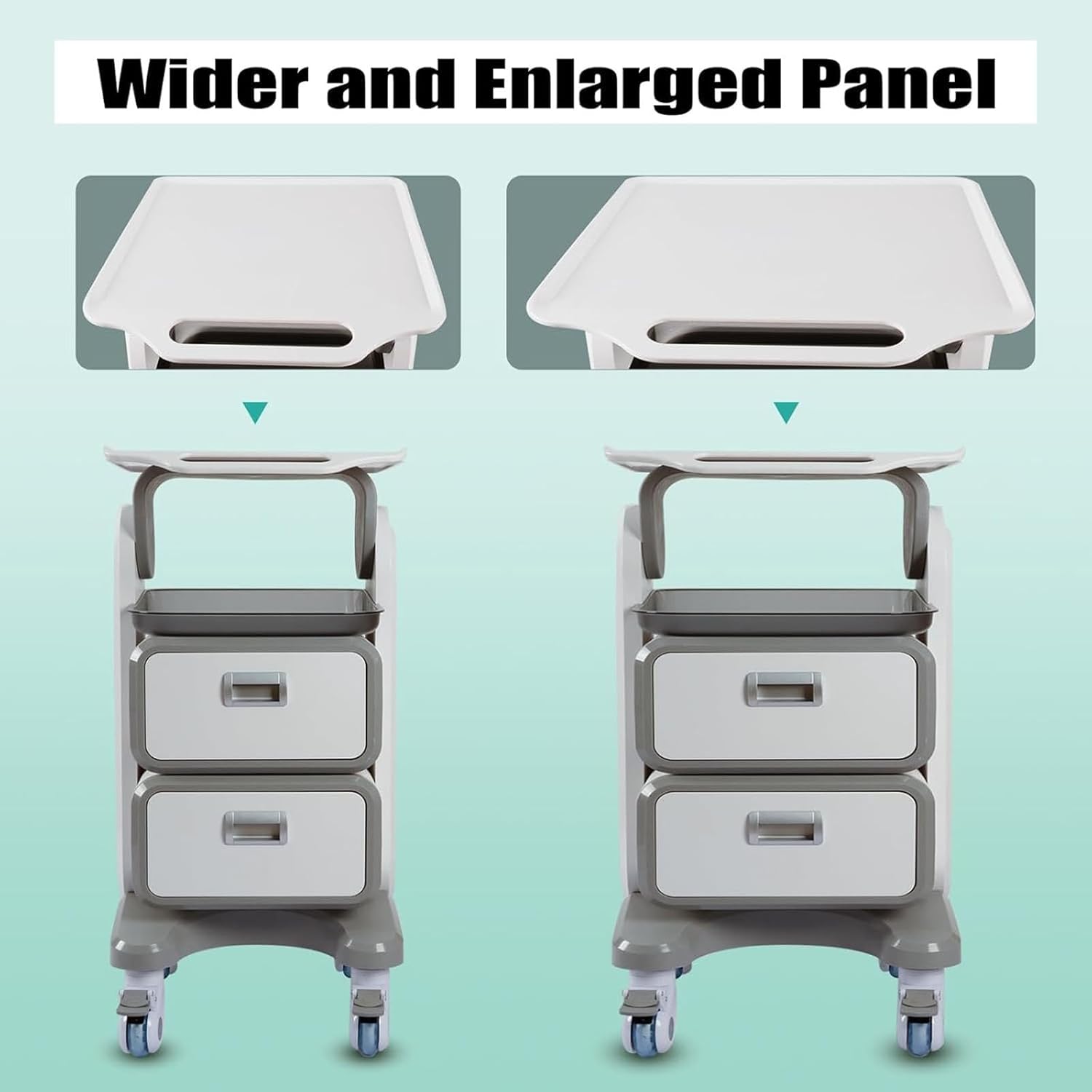 Medical Trolley Cart with Drawers, Hospital Ultrasound Cart, Rolling Bathroom Cart with Wheels and Trays, Beauty Salon Storage Cart for Estheticians, Mobile Utility Cart for Dental Clicnic, Lab