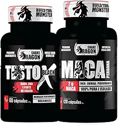 Kit 1x Maca Peruana Negra 120 Capsulas 2000mg Black Pura Premium Importada Para Homens e Mulheres Original + 1x Vitaminas e Minerais X Black 60 Capsulas Boro Magnésio Vitamina B6 B12 e D