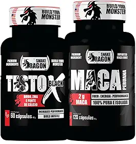 Kit 1x Maca Peruana Negra 120 Capsulas 2000mg Black Pura Premium Importada Para Homens e Mulheres Original + 1x Vitaminas e Minerais X Black 60 Capsulas Boro Magnésio Vitamina B6 B12 e D