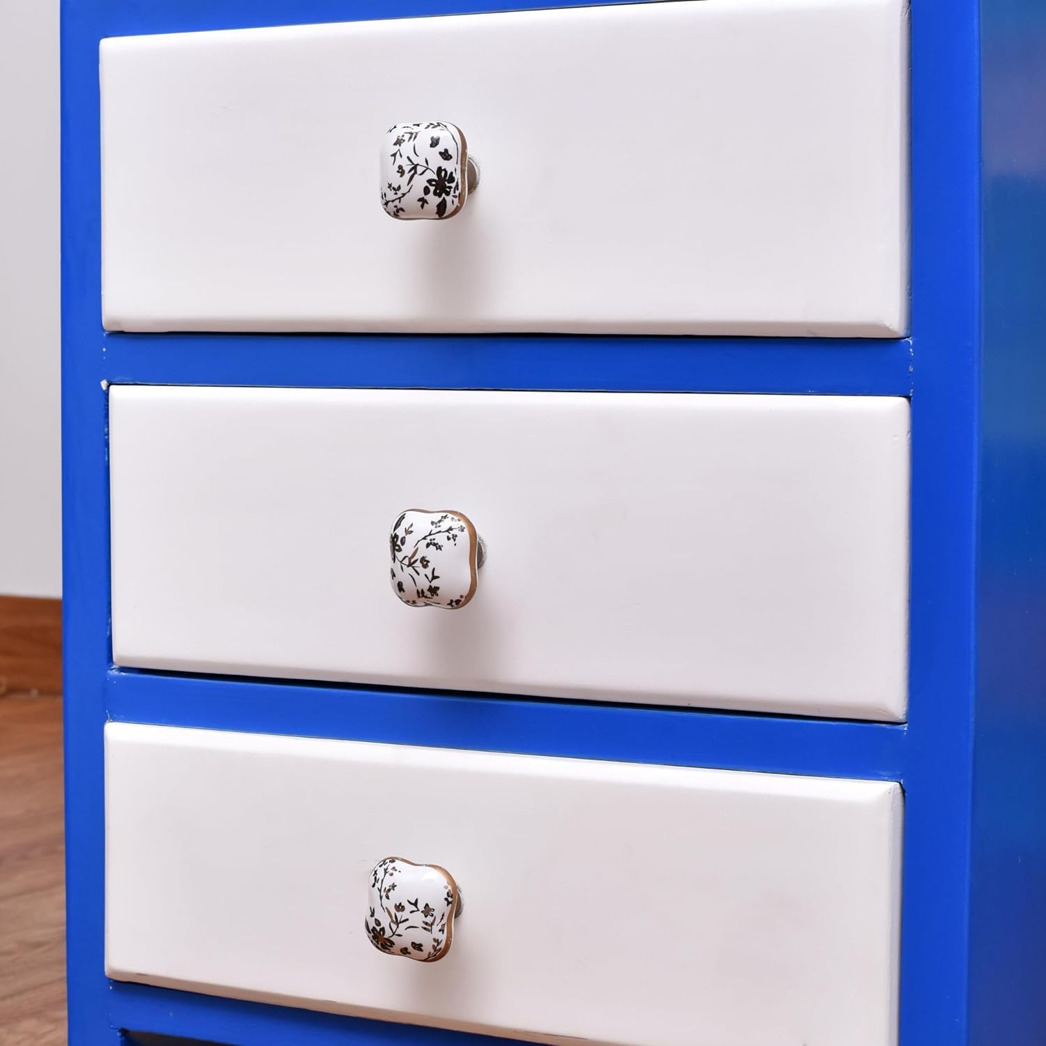 Indian Shelf 6 Piece Flower White Ceramic Decorative Drawer Handles Dresser Knobs Cabinet Pulls Elegant Modern Hardware