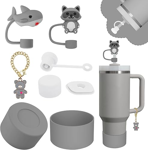Miniatura 23 de Juego de accesorios para Stanley Cup, incluye 2 fundas de popote de 0.4 pulgadas, 1 tapón de silicona a prueba de derrames (juego de 3), 1 bonito