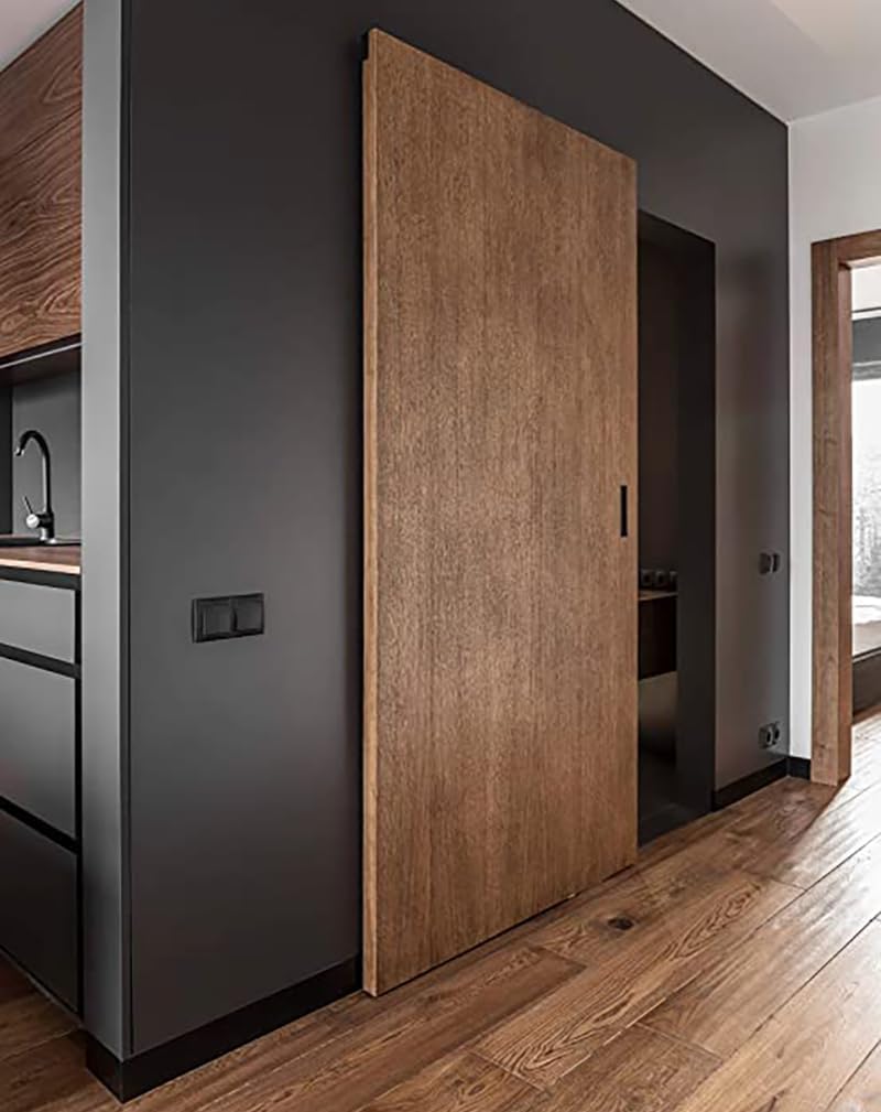 Porte Italiane, Rail porte coulissante invisible MAGICAL 1200, charge 60 kg, pour porte coulissante extérieure, mur en bois, largeur de 80 cm à 120 cm, kit avec mécanisme, accessoires et guide
