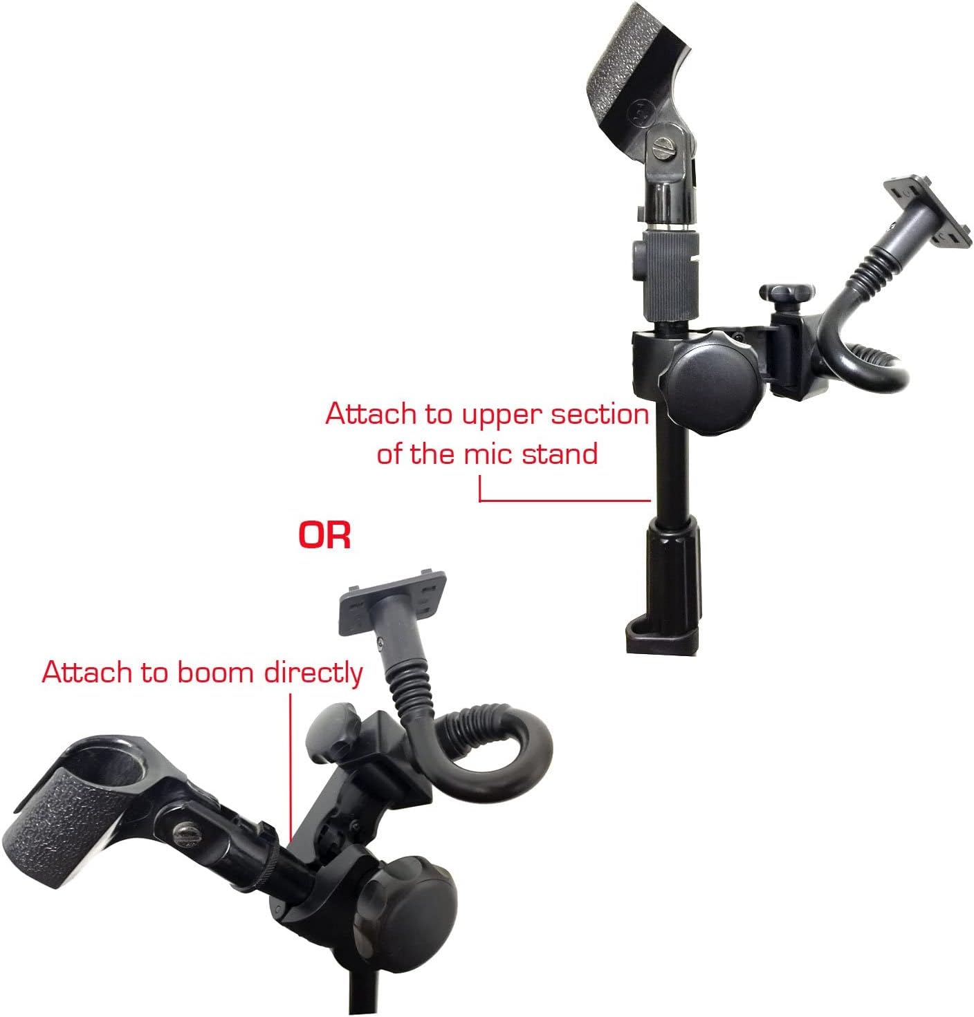 AccessoryBasics Music Mic Microphone Stand Smartphone Mount w/Multi Angle 360° Swivel Adjust Holder for Apple iPhone 14 13 12 11 MAX Pro Samsung Galaxy S23 S22 S21 Flip Google Pixel XL phones