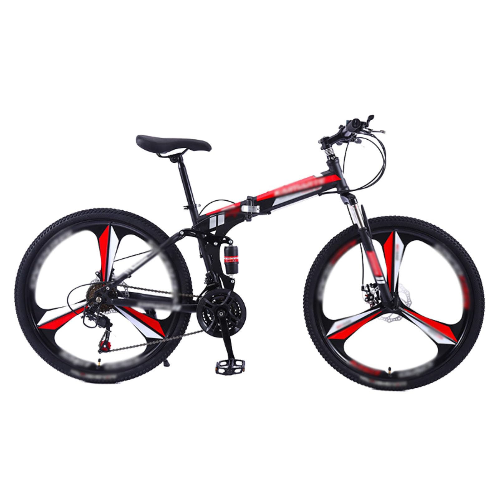 Bicicleta De Montaña Plegable De 24" Y 26" con Doble Suspensión Y 21 Velocidades, Cuadro De Acero De Alto Carbono, Ideal para Adultos, Hombres, Mujeres Y Adolescentes
