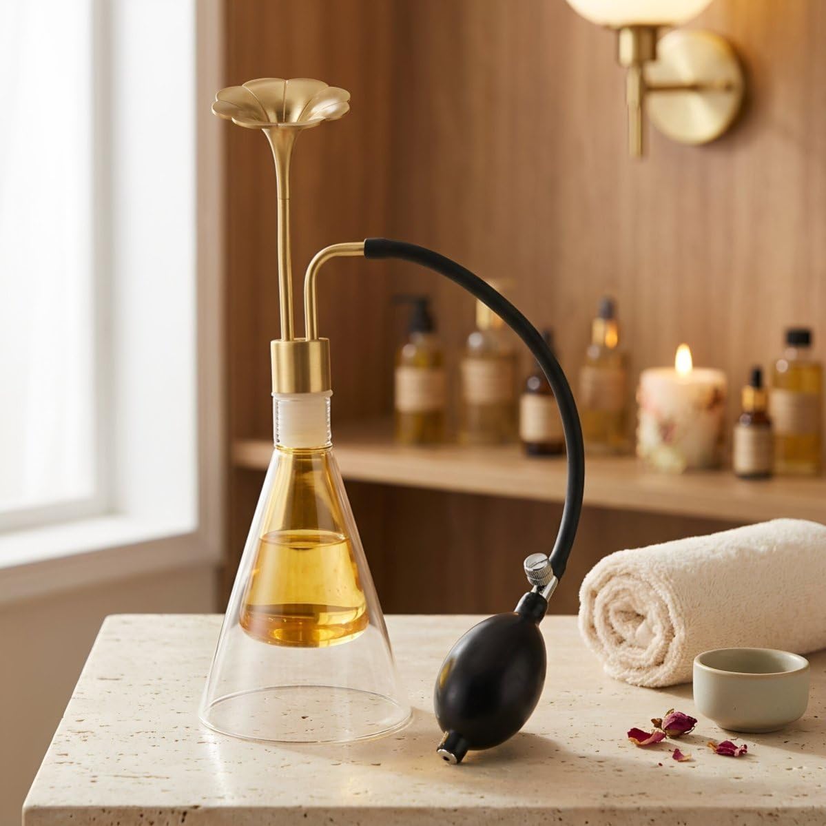 Szklany Flakon Do Perfum z Dozownikiem Kwiatowym Precyzyjny Atomizer Próbkowy z Pompką Do Treningu Nosa Wycieków Salonów i Aromaterapii
