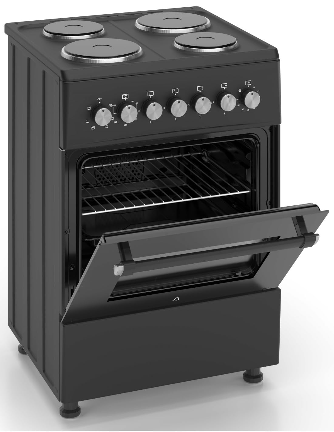 ALPHA Cocina Eléctrica VULCANO ELITE-60E Negro Mate, Horno 6 Funciones