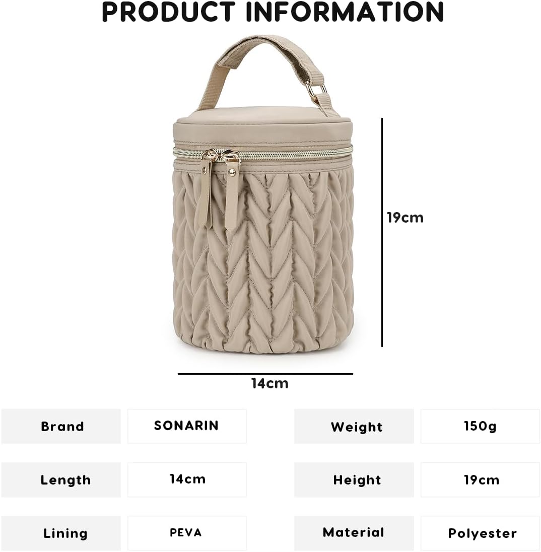 SONARIN Multifunctional Insulated Baby Bottle Bag,Waterproof Thermal Bottle Tote Bag Portable Travel Breastmilk Cooler Bags Milk Bottles Holder Storage Bags for Daycare Outdoor(Khaki)