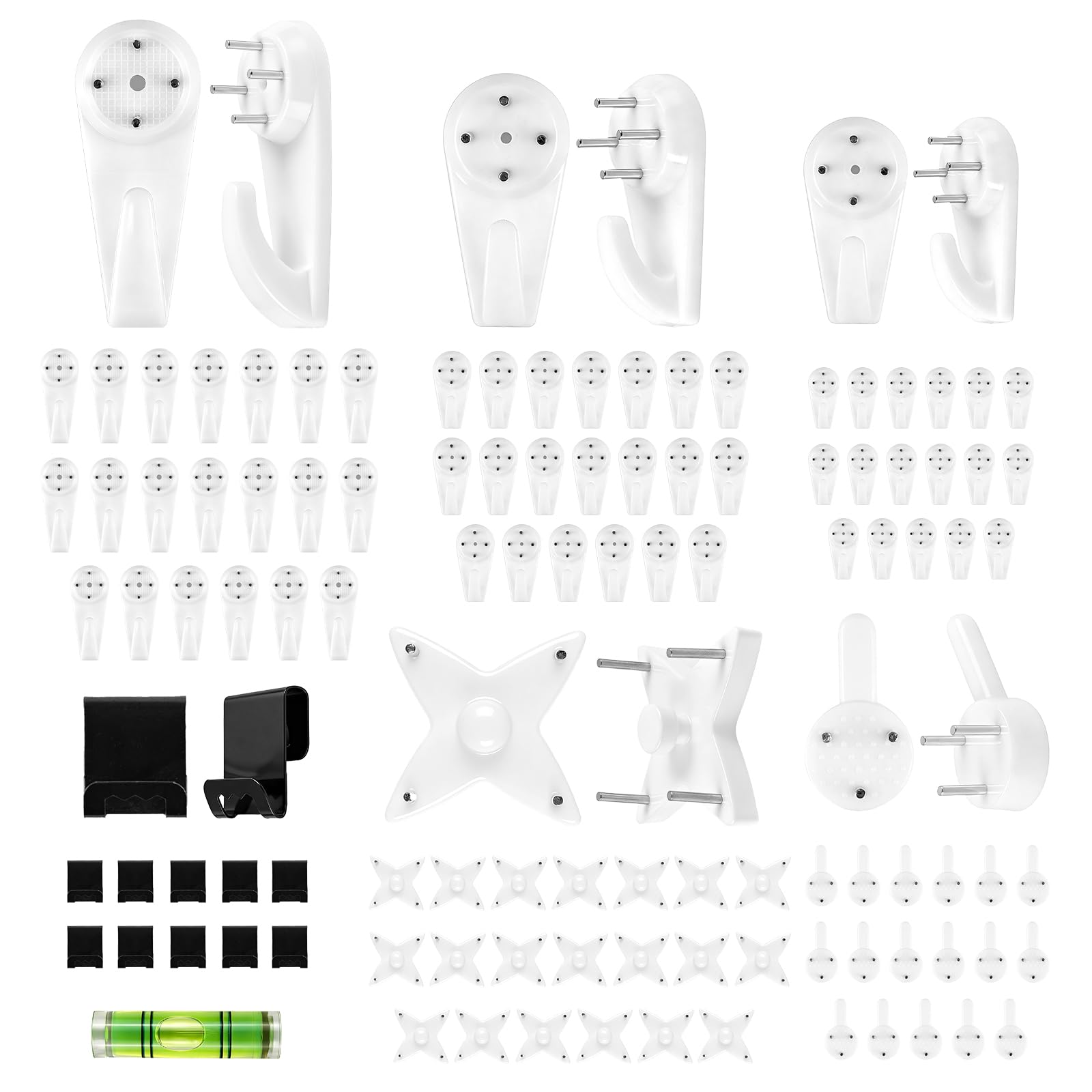 110 PCS Non-Trace Picture Hooks for Hard Wall Assorted Picture Hanging Kit