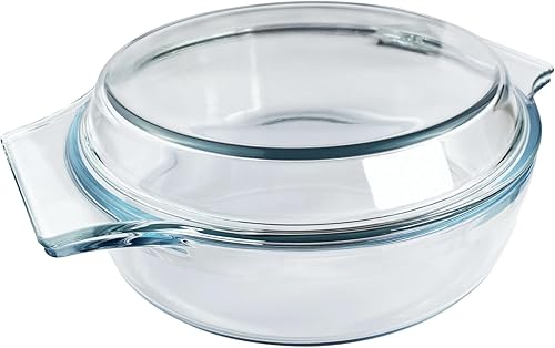 Miniatura 1 de Cacerola de vidrio de 1.6 cuartos (50 onzas) con tapa de vidrio, fácil de agarrar cubierta de vidrio apto para microondas, apto para horno, plato