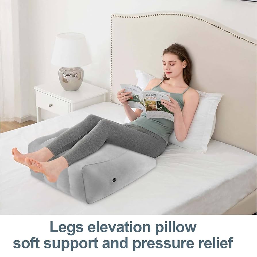 Coussin Élévateur De Jambes Ergonomique - Mousse Mémoire - 60x45x16cm - Pour Amélioration Circulation Et Sommeil