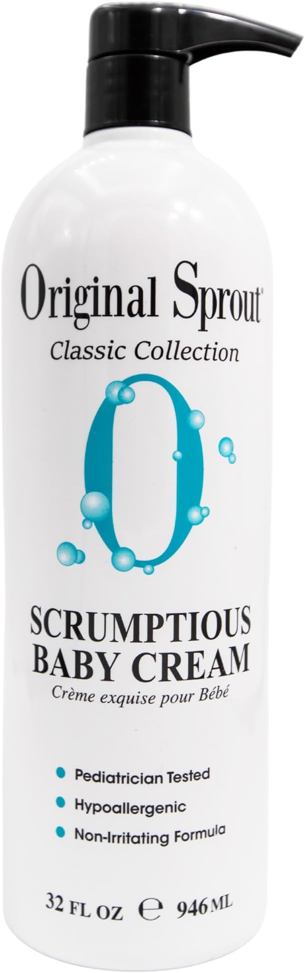 Original Sprout Scrumptious Baby Cream, Gentle Moisturizing Cream for Dry, Sensitive Skin & Diaper Rash, Non-Greasy Baby Lotion with Zinc Oxide & Calendula for Face & Body, 32 fl oz