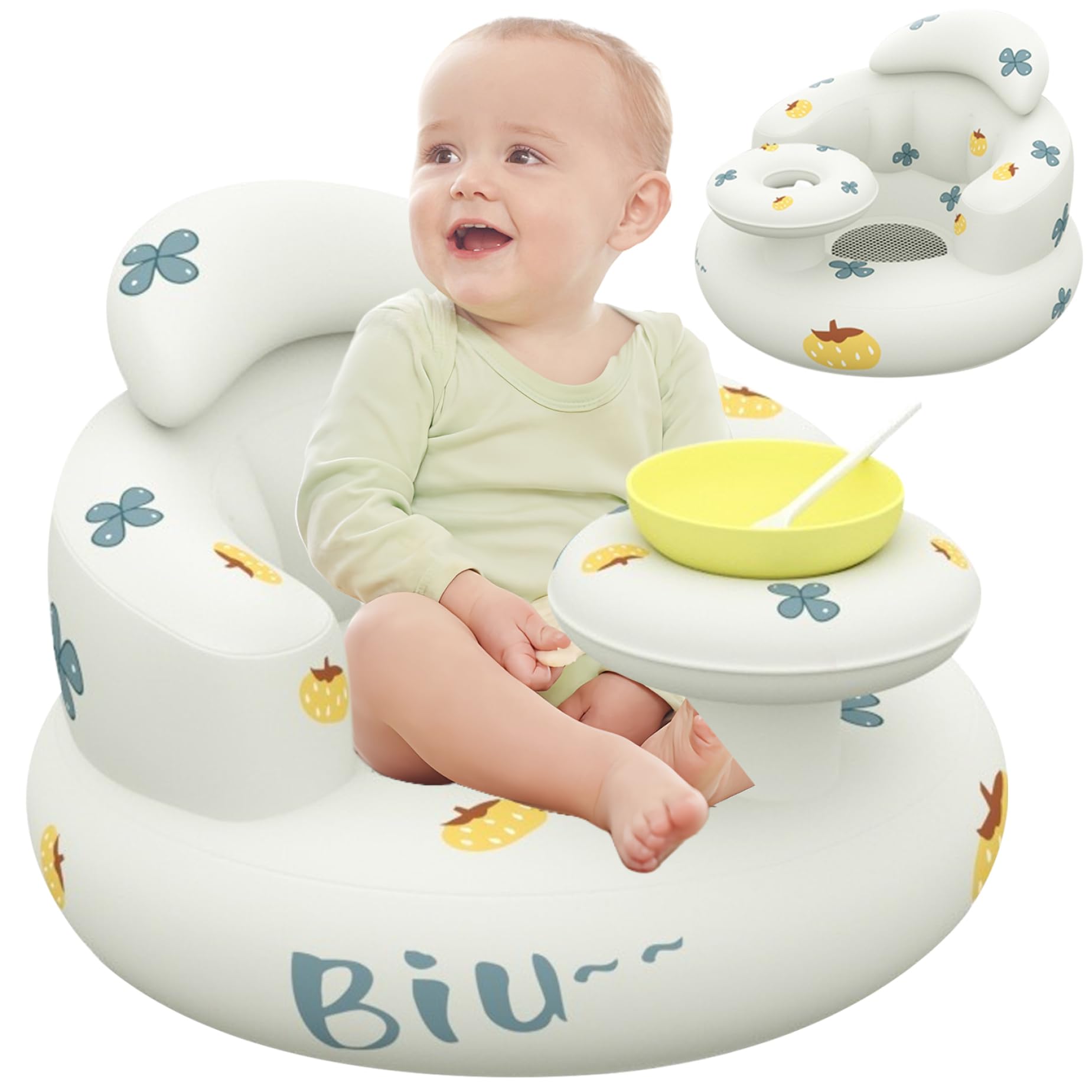 Siège gonflable bébé pour douche et maintien assis sans basculer