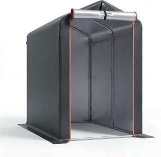 Flamaker Small Portable Shed Bike Tent 420D Oxford Fabric 4000PU, Black | Anti-Collapse UV-Resistent Waterproof Sliver Coated Bike Storage for Bike,Motorcycle,Firewood,3’ W x 6’ D x 5’ H