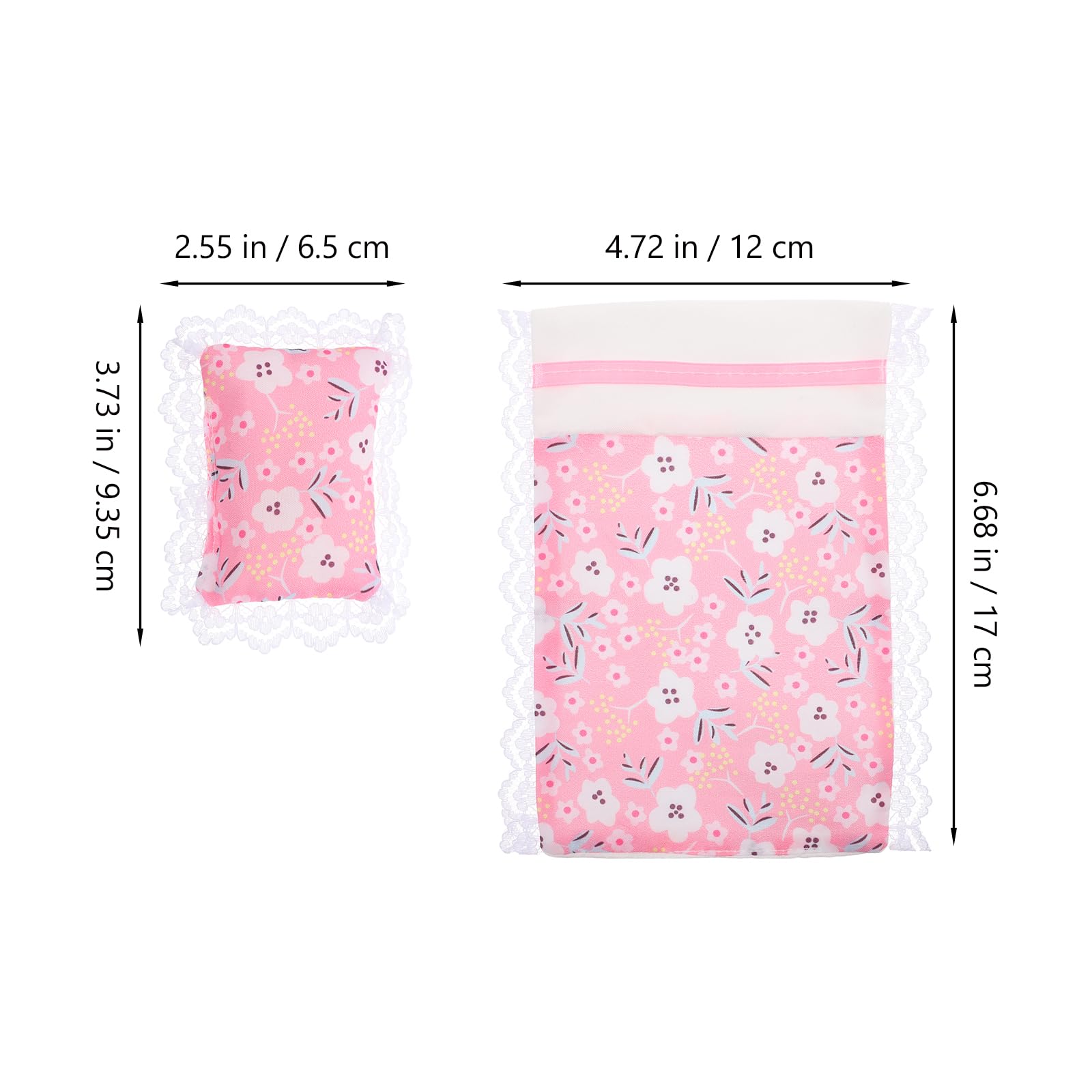 JOINPAYA Doll Bedding Set for Dolls House: Mini Dollhouse Pillow and Quilt Miniature Bedroom Accessories, Multicolor - Image 2