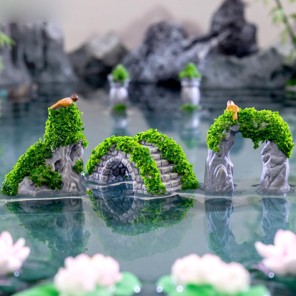Wróżkowy most ogrodowy 11 sztuk mini mostek do bajki akcesoria ogrodowe mały mostek miniatury figurki bajkowe zestawy ogrodowe ozdoby małe żywiczne figurki skalne rzemiosło terrarium akcesoria