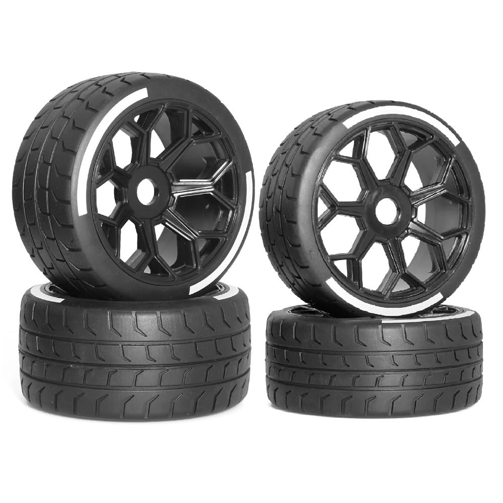 COMODO 4pcs RC Pneumatici e Ruote Set 107mm/100mm 17mm Hex per 1/7 Scale off-Road Crawler Car Replacement Parts